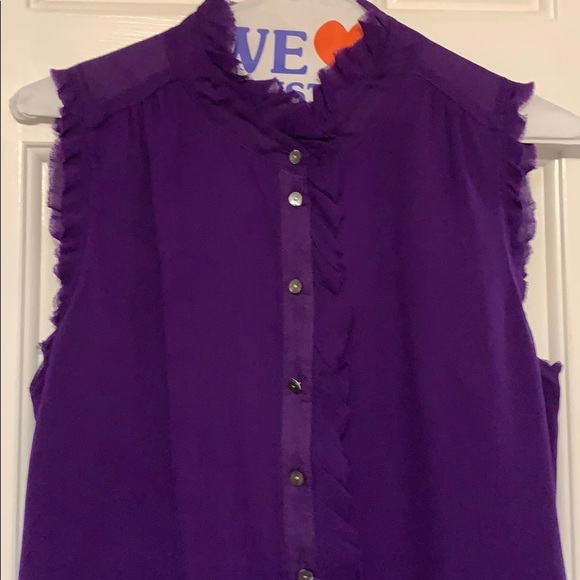 J.Crew Royal Purple Button Down Tank - Picture 2 of 5